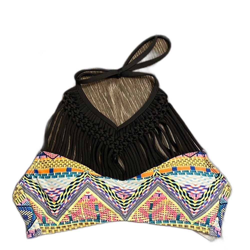 Hobie High Neck Multicolor Swim Vacation Bikini Top Women's Size XS